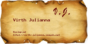 Virth Julianna névjegykártya